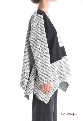 Oversize u-boot ausschnitt asymmetrisch Bluse aus Baumwolle - ph 3