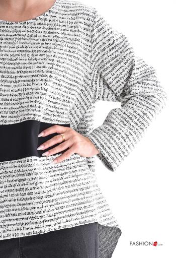 Oversize u-boot ausschnitt asymmetrisch Bluse aus Baumwolle - ph 4