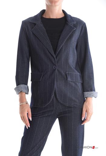 Giacca maniche lunghe Fantasia righe con bottoni