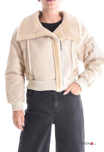 Bomber maniche lunghe con colletto senza fodera con tasche con zip - ph 1