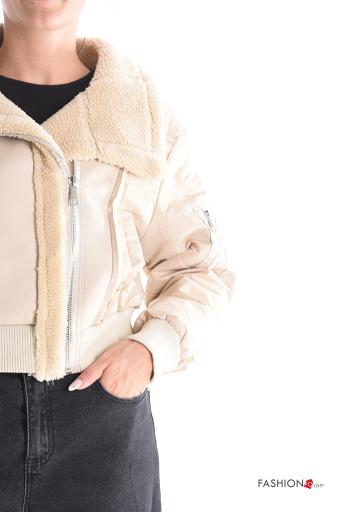 Bomber maniche lunghe con colletto senza fodera con tasche con zip - ph 4