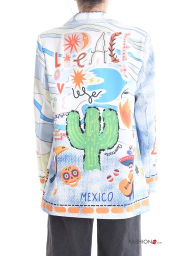 Patterned long sleeve Blazer with buttons - ph 2