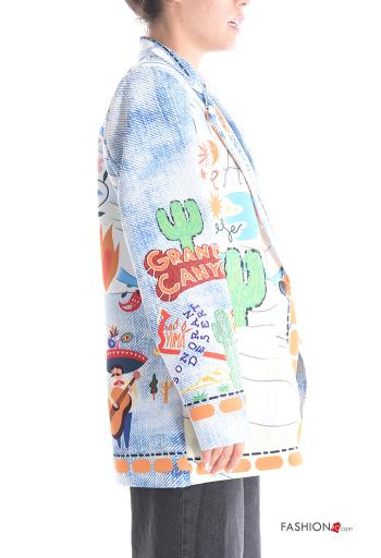 Patterned long sleeve Blazer with buttons - ph 3