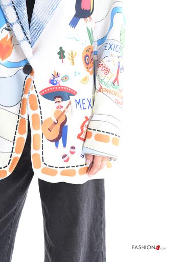 Patterned long sleeve Blazer with buttons - ph 4