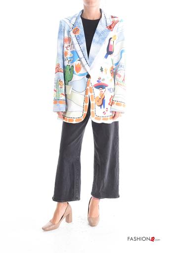 Patterned long sleeve Blazer with buttons - ph 5