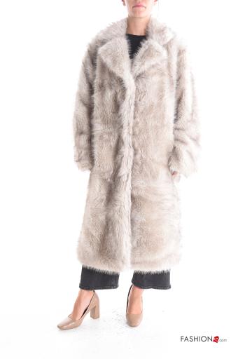 faux fur with collar Coat