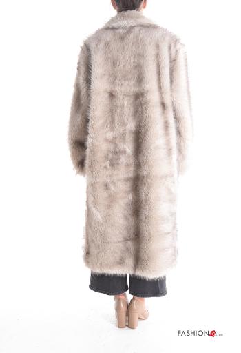 faux fur with collar Coat - ph 2