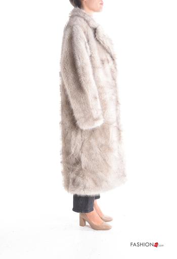 faux fur with collar Coat - ph 3