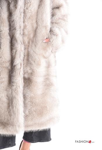faux fur with collar Coat - ph 4