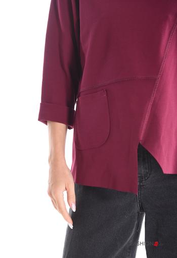 Blusa asimmetrico maniche lunghe girocollo con tasche - ph 4