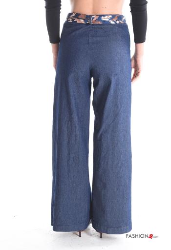 Pantalone in Cotone denim con tasche con nastro - ph 2