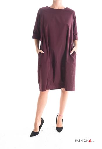 Robe col rond avec poches