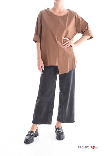 Blouse asymétrique col rond à volants - ph 5