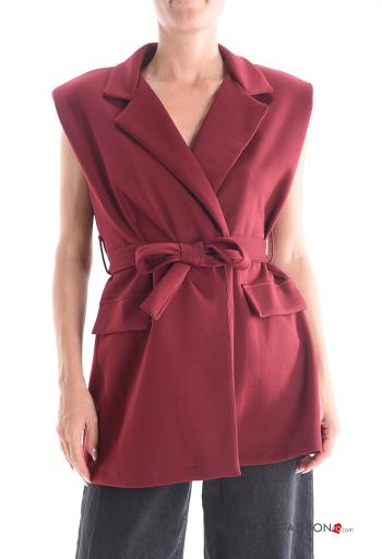 Smanicato con colletto senza fodera con cintura in stoffa - ph 1