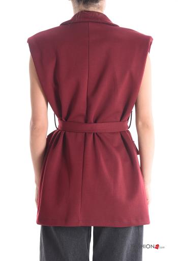 Smanicato con colletto senza fodera con cintura in stoffa - ph 2