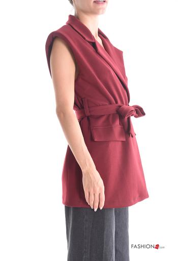 Smanicato con colletto senza fodera con cintura in stoffa - ph 3