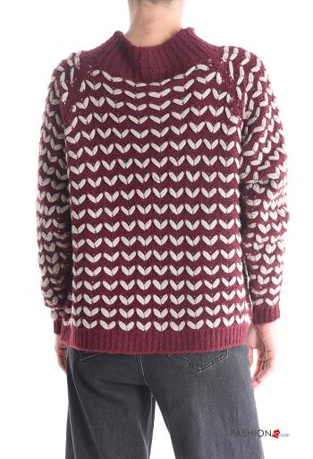 Maglione in Misto Lana maniche lunghe Fantasia optical a collo alto - ph 2