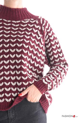 Maglione in Misto Lana maniche lunghe Fantasia optical a collo alto - ph 4