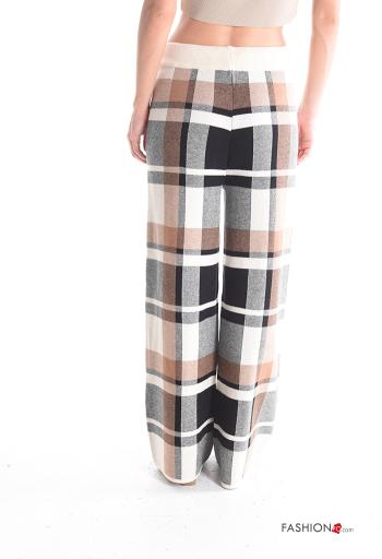 Tartan wide leg Trousers with drawstring with elastic - ph 2