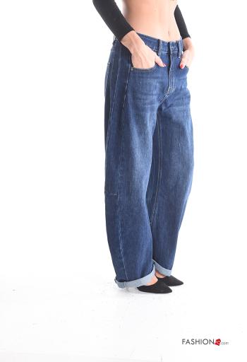 Jeans in Cotone wide leg con tasche - ph 3