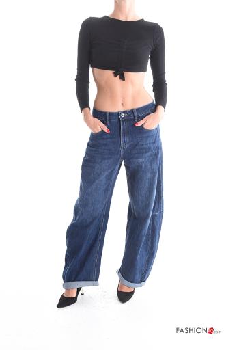 Jeans in Cotone wide leg con tasche - ph 5