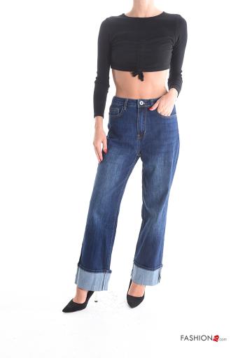 Jeans in Cotone wide leg con tasche - ph 5