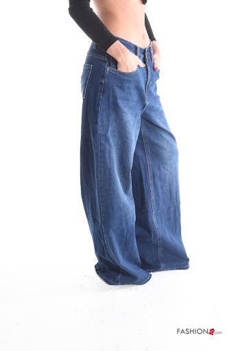 Jeans in Cotone wide leg con tasche - ph 3