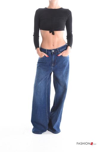 Jeans in Cotone wide leg con tasche - ph 5