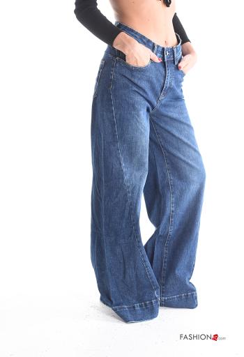 Jeans in Cotone wide leg con tasche - ph 3
