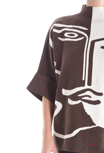 Creative print short sleeve Sweater - ph 4