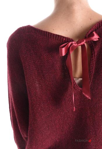Lurex Strickpullover aus Wollmischung mit Schleife - ph 4