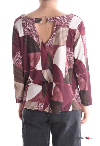 Blouse avec boucle manches longues à Imprimé Géométrique - ph 2