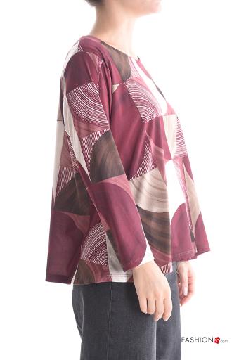Blouse avec boucle manches longues à Imprimé Géométrique - ph 3