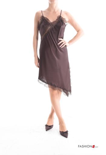 Sottoveste asimmetrico pizzo raso scollo a V