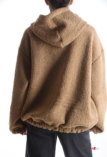 Sweatshirt Teddy com cordão com capuz com fecho com bolsos - ph 2