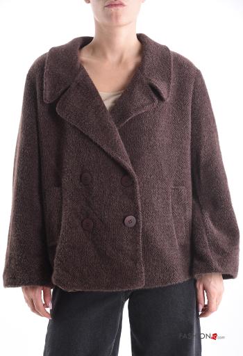 Giacca doppio petto con colletto con tasche con fodera - ph 1