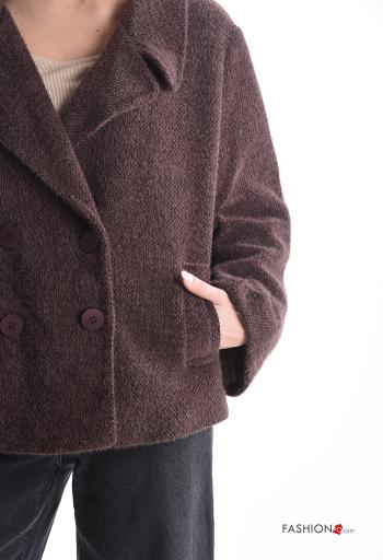 Giacca doppio petto con colletto con tasche con fodera - ph 4