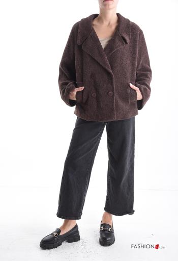 Giacca doppio petto con colletto con tasche con fodera - ph 5