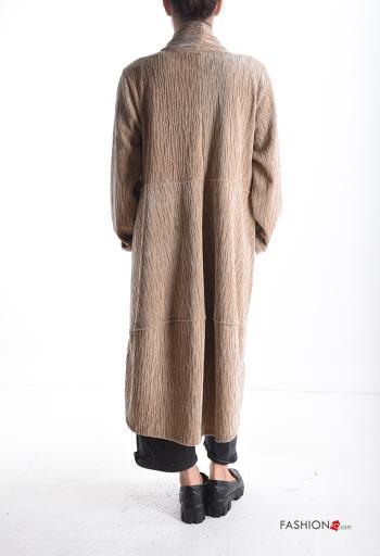 Casaco comprido de veludo oversize com bolsos - ph 2