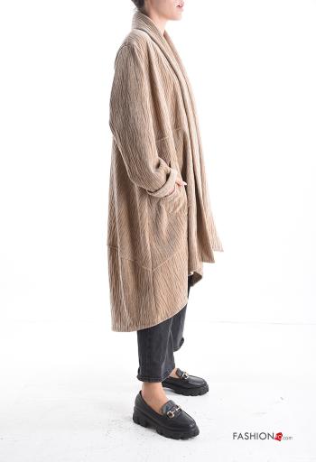 Casaco comprido de veludo oversize com bolsos - ph 3