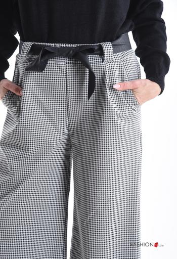 Pantalone wide leg con tasche con nastro - ph 4