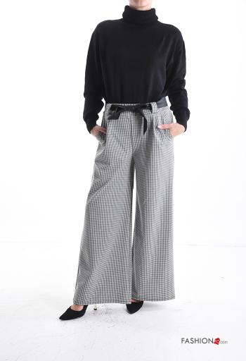 Pantalone wide leg con tasche con nastro - ph 5