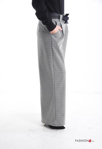 Pantalone wide leg con tasche con nastro - ph 3