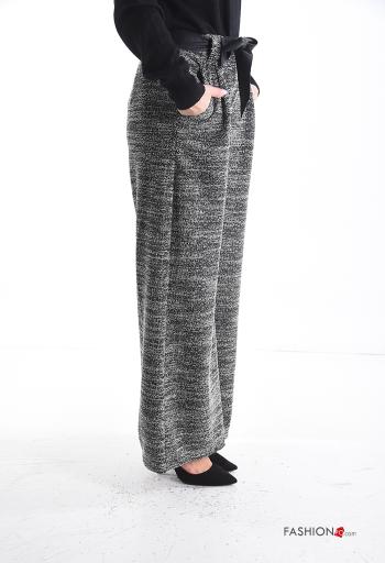 Pantalone wide leg con tasche con nastro - ph 3