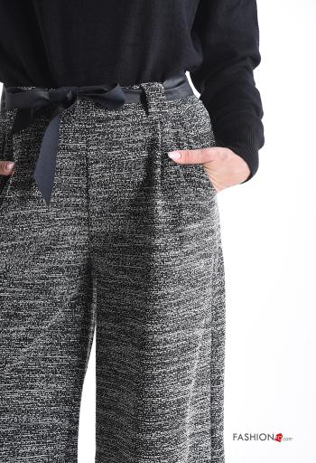 Pantalone wide leg con tasche con nastro - ph 4