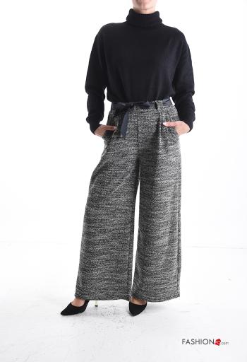 Pantalone wide leg con tasche con nastro - ph 5