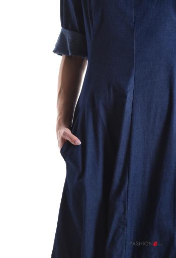 Vestido de Algodón tela vaquera con bolsillos con cremallera - ph 4