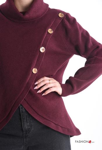 Jersey manga larga asimetrico de cuello alto con botones - ph 4