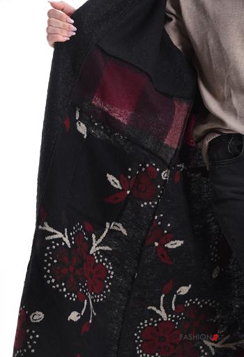 Floral oversized Wool Mix Duster Coat with pockets - ph 5