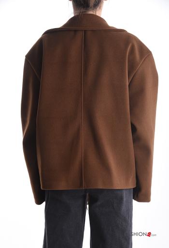 mini with collar Coat with lining with fringe with buttons with pockets - ph 2